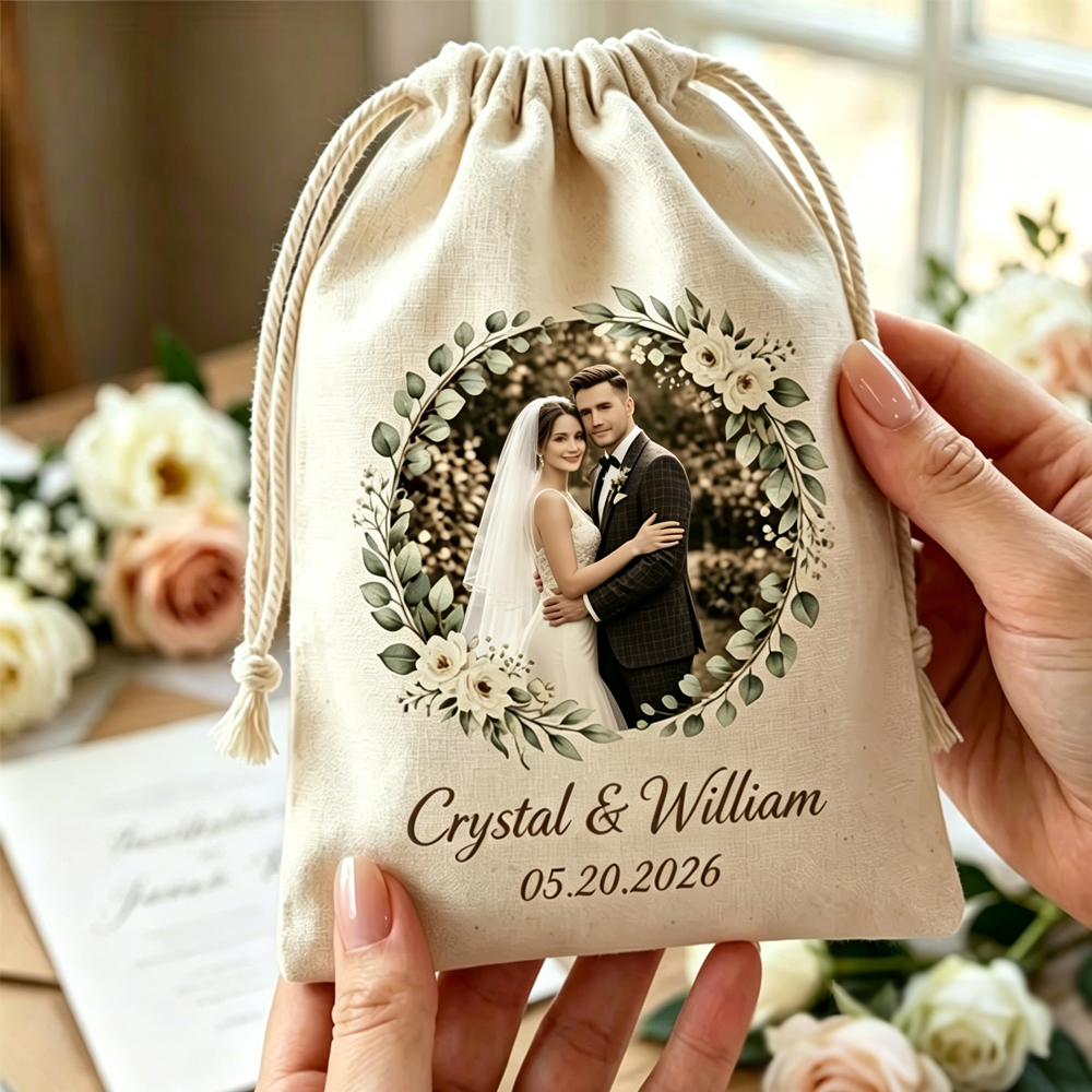 Jute Bag Packaging - 50pcs Custom Logo Wedding Gift Packaging