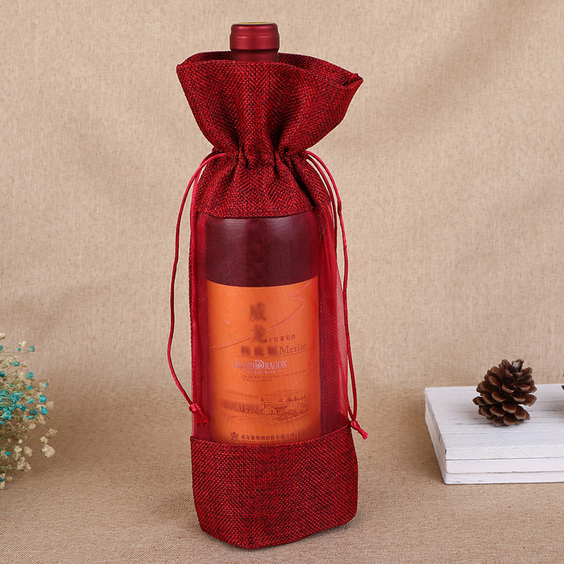 1pcs Imitation Jute Wine Bottl - Jute Bag Packaging 评论和价格