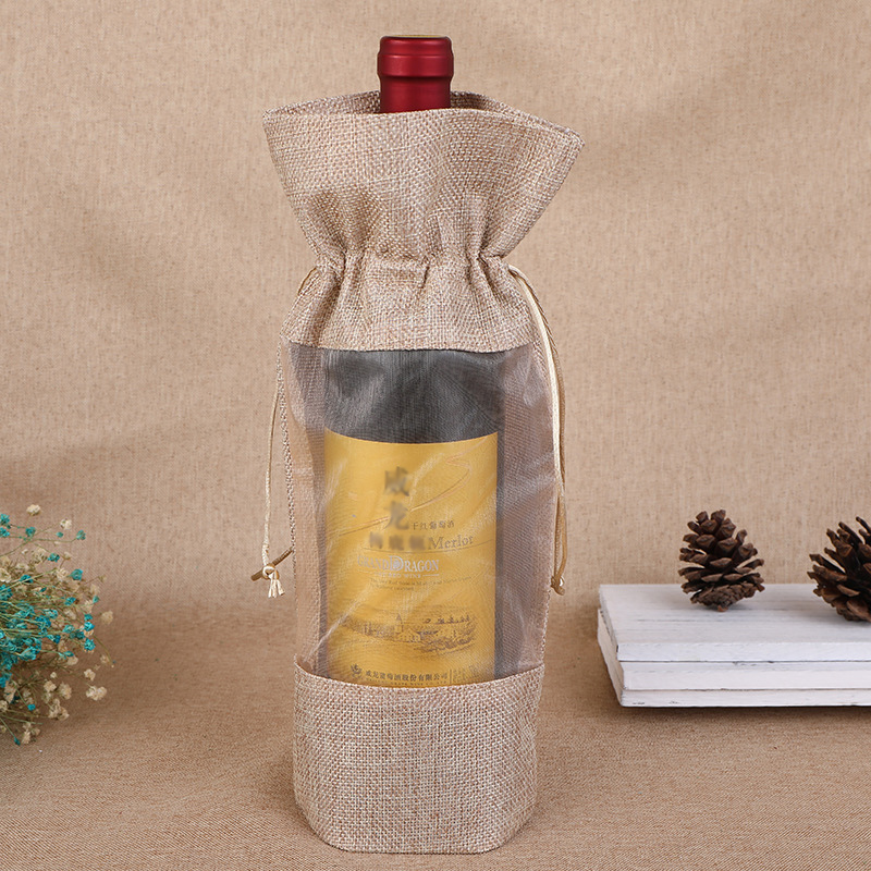 1pcs Imitation Jute Wine Bottl - Jute Bag Packaging 评论和价格