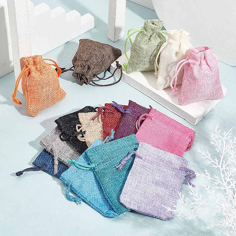 10/5Pcs Jute Drawstring Natura - Jute Bag Packaging 评论和价格
