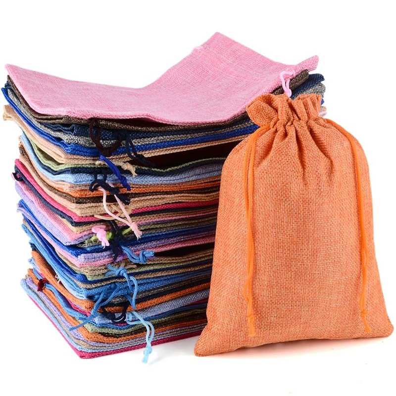 50pcs 13X18CM/10X14CM/9X12CM/7 - Jute Bag Packaging 评论和价格
