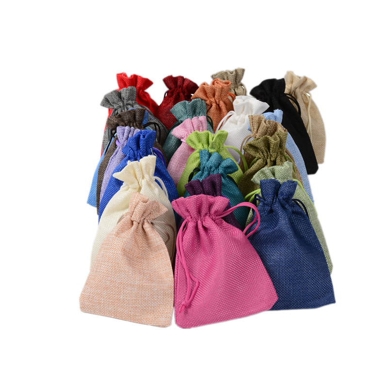Hot 50PCS Linen Jute Drawstrin - Jute Bag Packaging 评论和价格