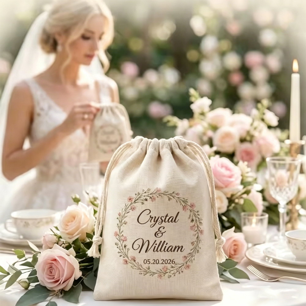 50pcs Custom Logo Wedding Gift - Jute Bag Packaging 评论和价格
