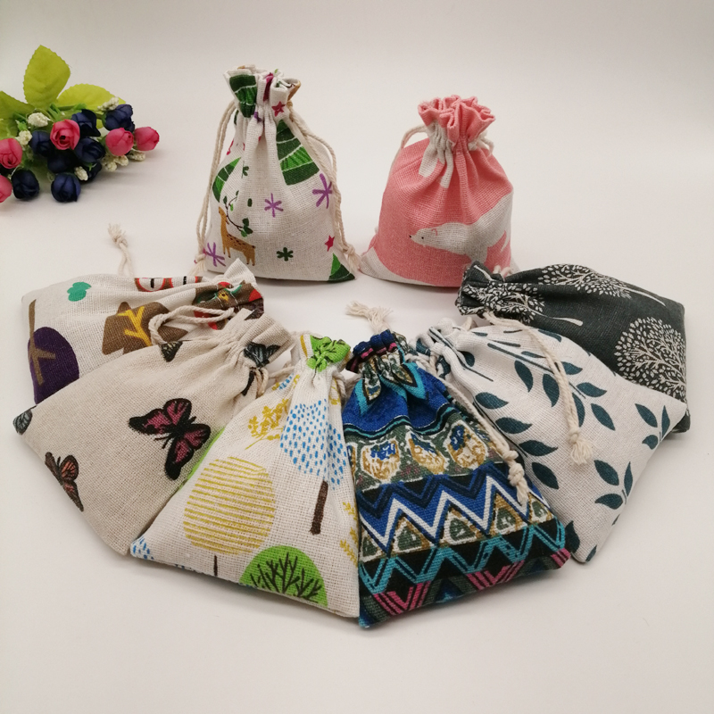 100pcs Pattern Style Jewelry S - Jute Bag Packaging 评论和价格