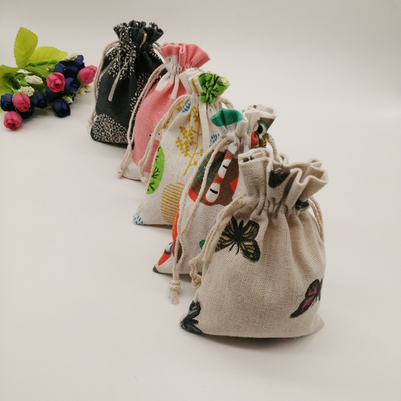 100pcs Pattern Style Jewelry S - Jute Bag Packaging 评论和价格