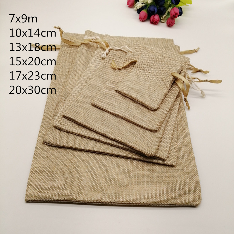 5pcs Fabric Jute Bags Gift Pac - Jute Bag Packaging 评论和价格