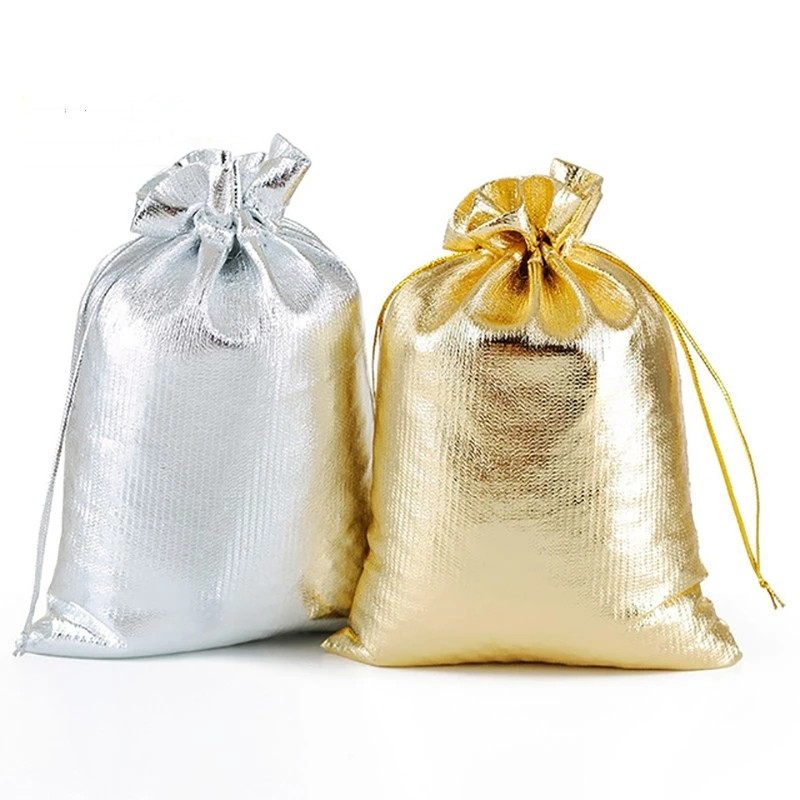 50Pcs/lot 7x9cm 9x12cm Gold Co - Jute Bag Packaging 评论和价格