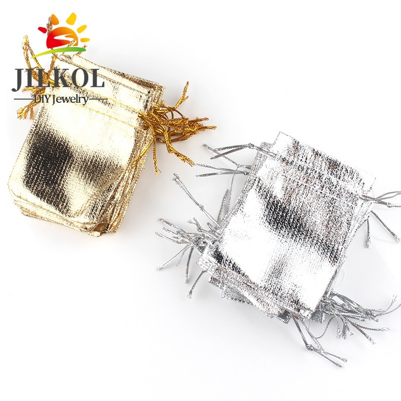 50Pcs/lot 7x9cm 9x12cm Gold Co - Jute Bag Packaging 评论和价格