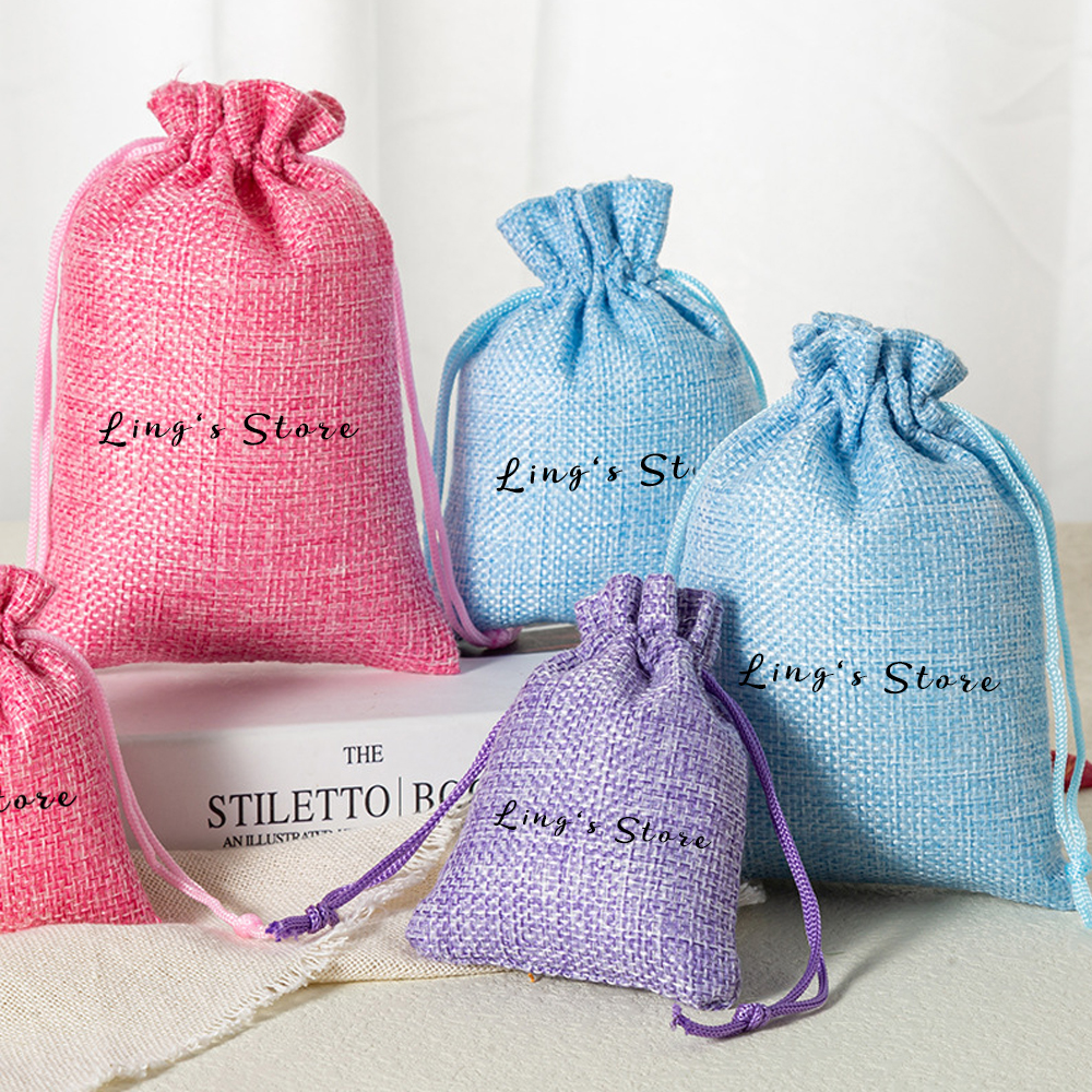 50Pcs Custom Logo Linen Jewelr - Jute Bag Packaging 评论和价格