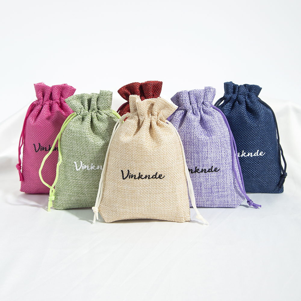 50Pcs Custom Logo Linen Jewelr - Jute Bag Packaging 评论和价格