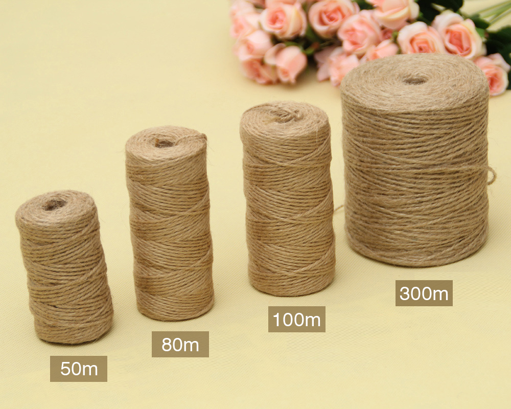 50/80/100Meters Natural Vintag - Jute Bag Packaging 评论和价格