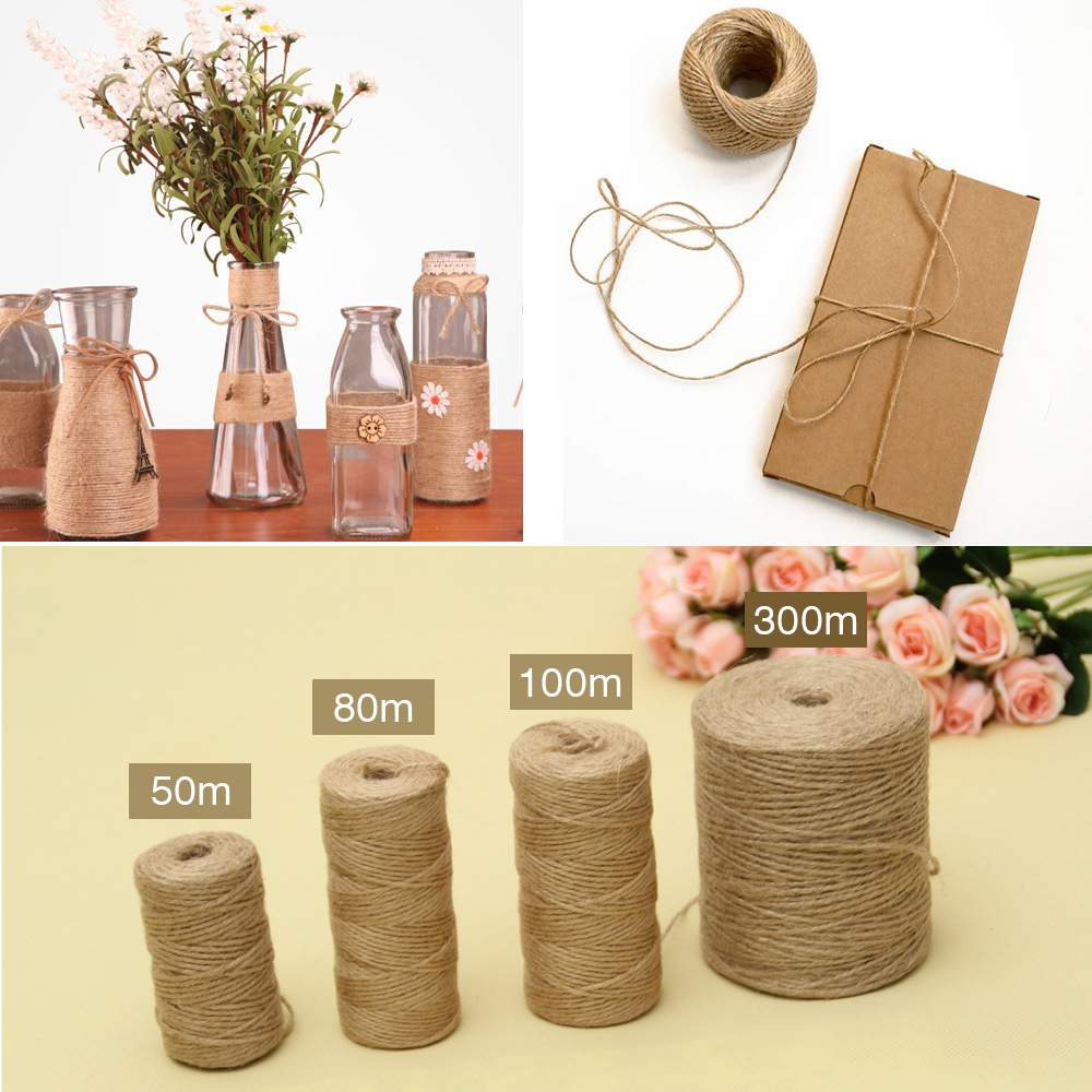 50/80/100Meters Natural Vintag - Jute Bag Packaging 评论和价格