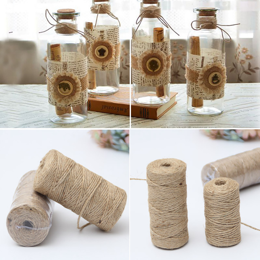 50/80/100Meters Natural Vintag - Jute Bag Packaging 评论和价格