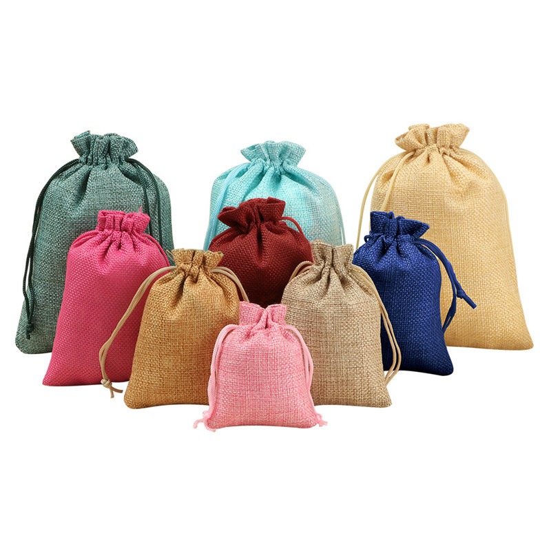 1Pcs Natural Burlap Bag Jute G - Jute Bag Packaging 评论和价格