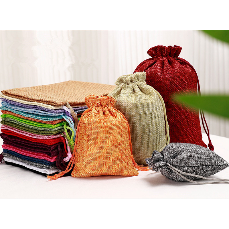 1Pcs Natural Burlap Bag Jute G - Jute Bag Packaging 评论和价格