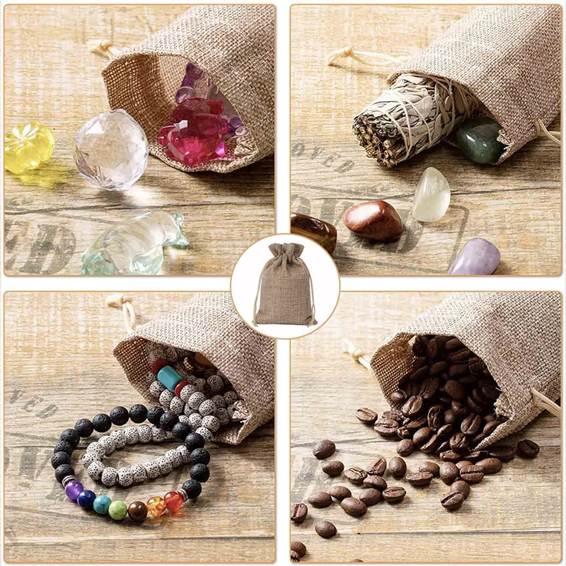 1Pcs Natural Burlap Bag Jute G - Jute Bag Packaging 评论和价格