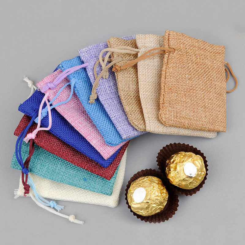 100pcs Drawstring Linen Bags J - Jute Bag Packaging 评论和价格