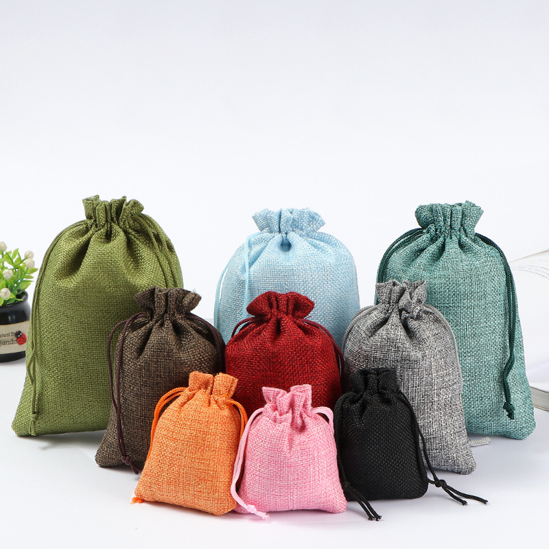 100pcs Drawstring Linen Bags J - Jute Bag Packaging 评论和价格