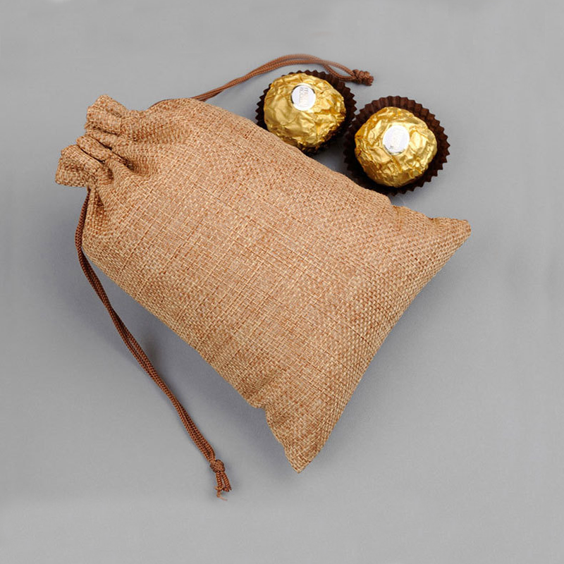 100pcs Drawstring Linen Bags J - Jute Bag Packaging 评论和价格
