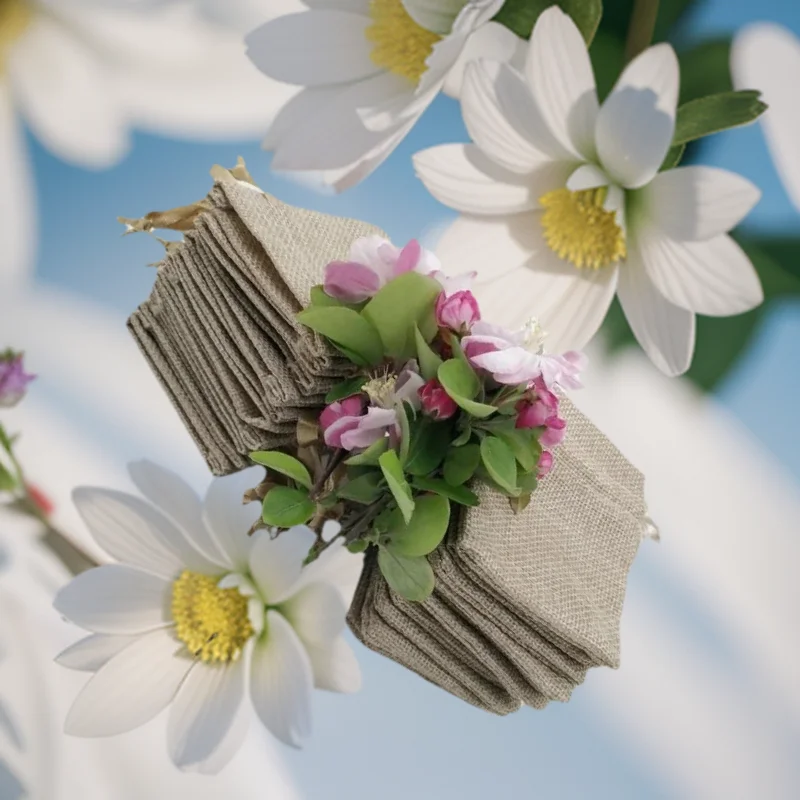 200pcs Silk Ribbon Cotton Draw - Jute Bag Packaging 评论和价格