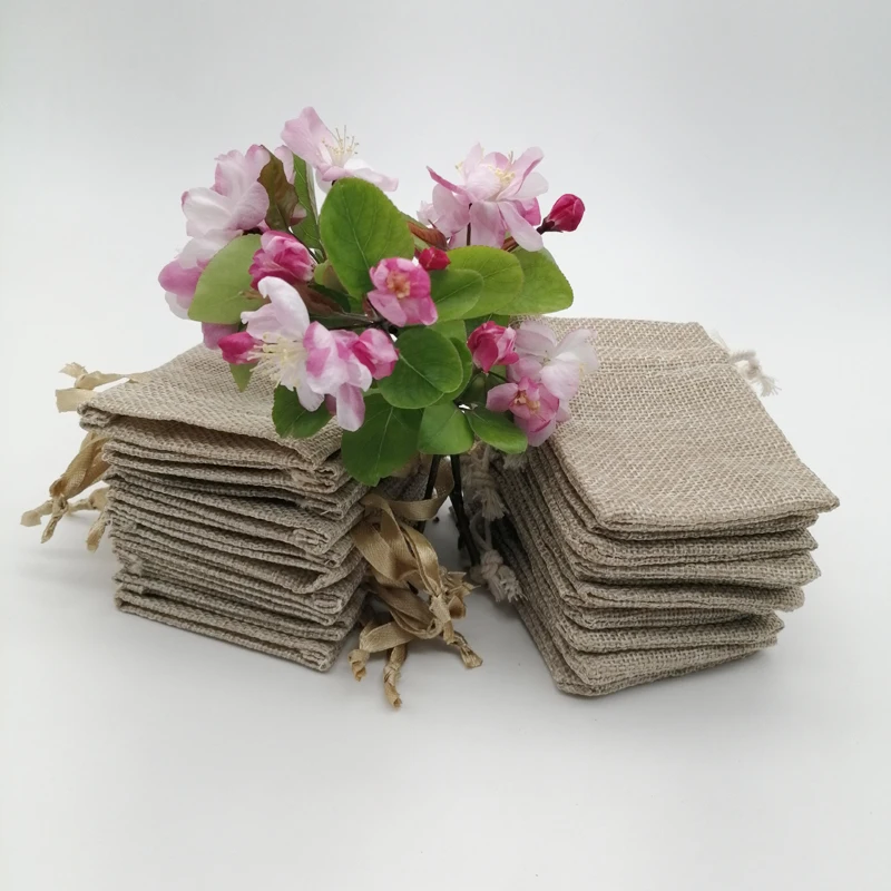 200pcs Silk Ribbon Cotton Draw - Jute Bag Packaging 评论和价格