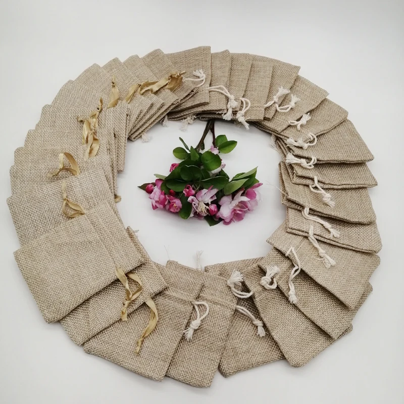 200pcs Silk Ribbon Cotton Draw - Jute Bag Packaging 评论和价格