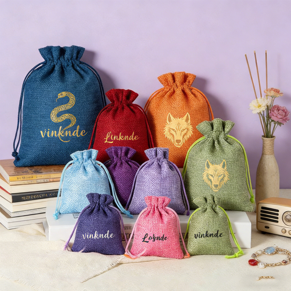 100 Custom Logo Burlap Drawstr - Jute Bag Packaging 评论和价格