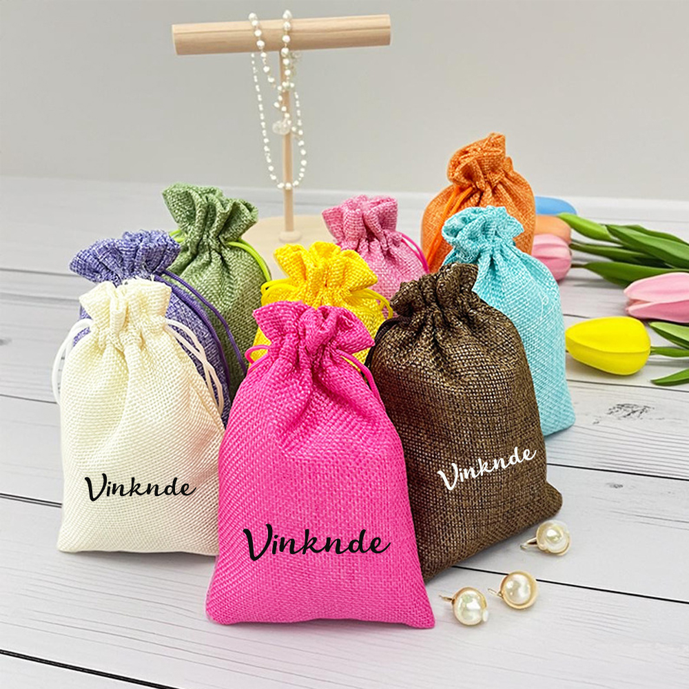 100 Custom Logo Burlap Drawstr - Jute Bag Packaging 评论和价格