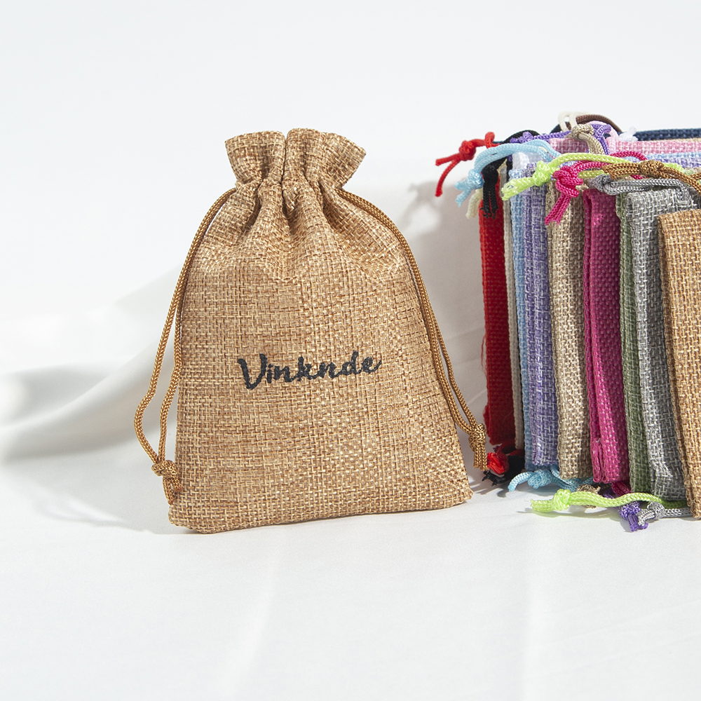 100 Custom Logo Burlap Drawstr - Jute Bag Packaging 评论和价格
