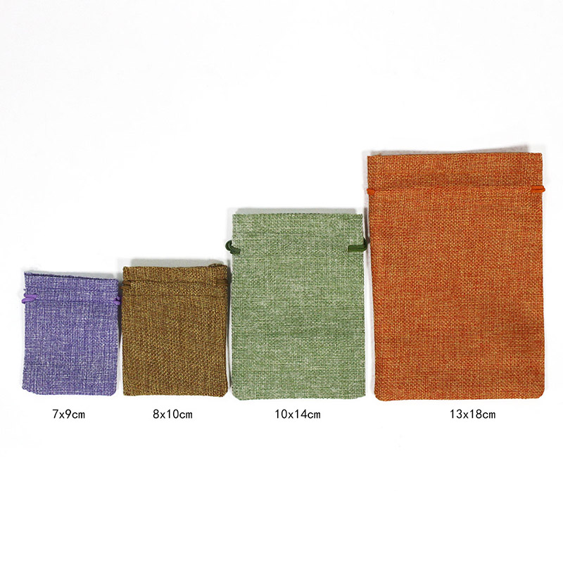 10Pcs/Lot Drawstring Natural B - Jute Bag Packaging 评论和价格